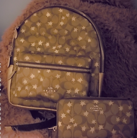 Authentic Coach Starry Bookbag and Wallet set - Picture 2 of 5